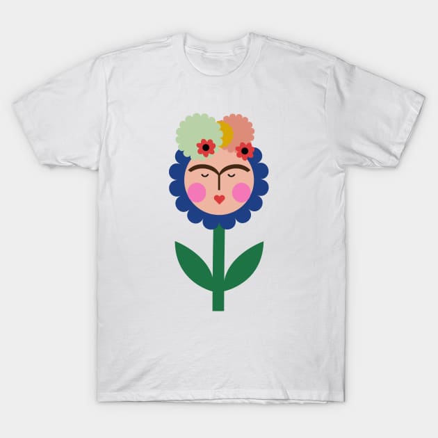 Flower Frida kahlo mexican feminist painter viva la vida T-Shirt by sugarcloudlb-studio